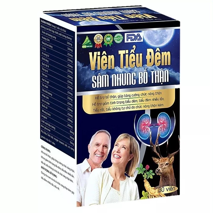 Viên Tiểu Đêm Sâm Nhung Bổ Thận giảm tiểu đêm, tiểu nhiều lần, tiểu không tự chủ - 30 viên