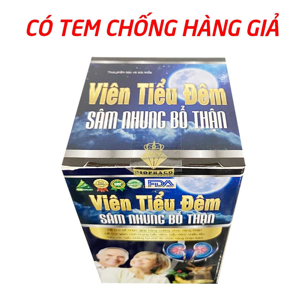 Viên Tiểu Đêm Sâm Nhung Bổ Thận giảm tiểu đêm, tiểu nhiều lần do thận yếu - 30 viên