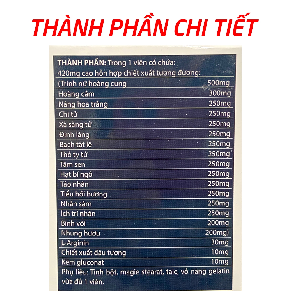 Viên Tiểu Đêm Sâm Nhung Bổ Thận giảm tiểu đêm, tiểu nhiều lần do thận yếu - 30 viên