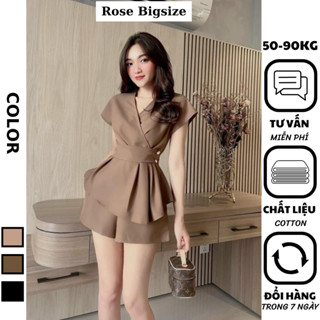 Rose Bigsize - Đồ bộ bigsize nữ , set dự tiệc đi chơi sang chảnh chất cotton mềm mịn dành cho người mập 50-90kg