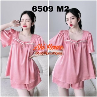 Đồ bộ pijama bigsize đùi lụa mềm mịn đồ mặc nhà lụa cao cấp 50-100kg - aki house pijama big size