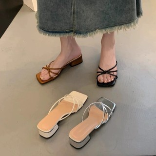 Dép nữ gót thấp quai thất siêu xinh, Sandal nữ quai mảnh gót 3 phân