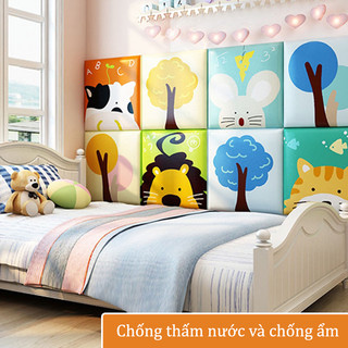 【Miễn phí vận chuyển】30*30cm Miếng dán tường Tấm Lót Dán Tường 3D Chống Va Chạm Cho Trẻ Bao bì mềm, Tấm Lót Trang Trí Ph