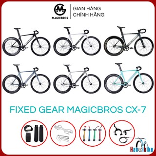 Xe đạp Fixed Gear Magicbros CX7 khung nhôm dẹt có kèm phanh phụ