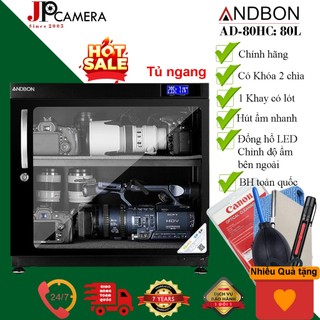 Tủ chống ẩm Andbon AD80HC (dung tích 80 lít )Taiwan . Tặng 01 bộ vệ sinh máy ảnh 8 in 1