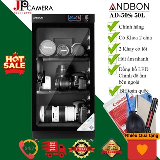 Tủ chống ẩm Andbon AD-50S (dung tích 50 lít ) +Tặng 01 bộ vệ sinh máy ảnh 8 in 1