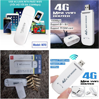 [5❤️][FREESHIP] USB MODEM PHÁT WIFI CHUẨN 4G TỪ SIM LTE DONGLE - LSUN M70 [HCM]