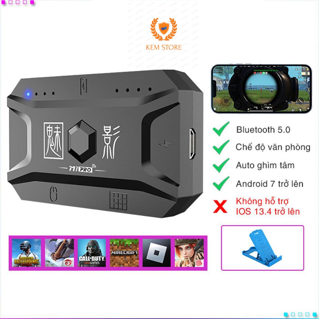 Bộ chuyển đổi  chơi game Meiying M1 Pro bluetooth 5.0 không độ trễ chơi PUBG Mobile Free Fire CF Mob