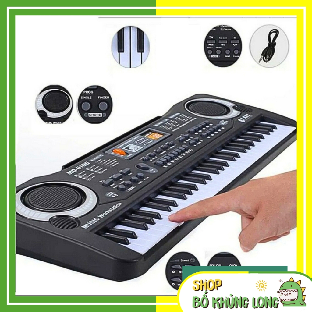 Đàn Piano Điện Tử Đàn Organ 61 Phím Cho Bé Tặng Kèm Mic Hát Karaoke Nhiều Chức Năng Cho Bé Mới Tập Đ