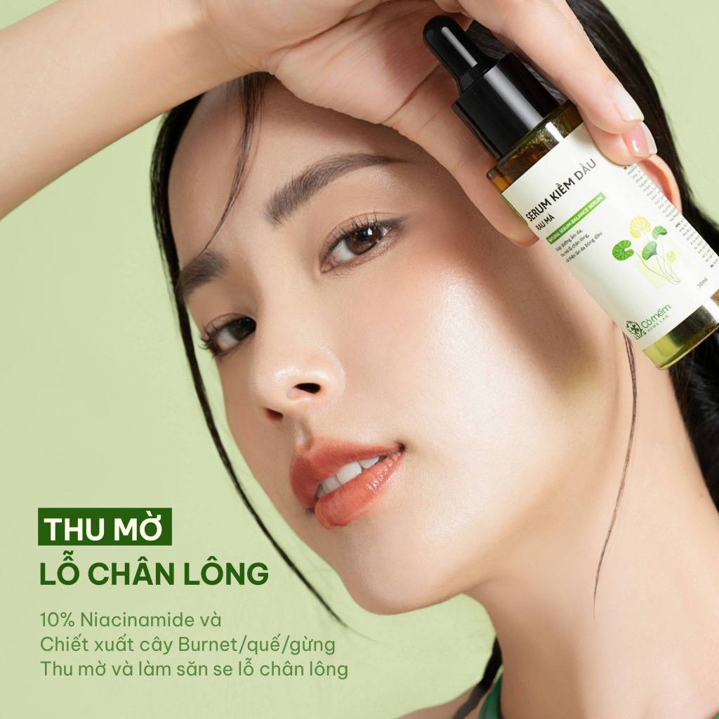 Combo Kiềm Dầu Giảm Mụn Mờ Vết Thâm Mụn Serum Chấm Mụn Rau Má Cỏ Mềm