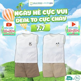 Bộ quần áo ba lỗ cho bé Mompa 6 tháng-4 tuổi vải Sợi tre Bamboo mềm mại thoáng mát thấm hút 288