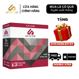 Bao cao su up 4 in love kéo dài thời gian có gai gân hộp 3 bao