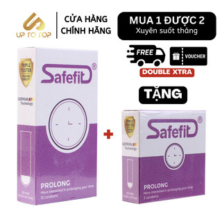 Bao Cao Su SAFEFIT PROLONG Kéo Dài Thời Gian Ôm Trọn Hộp 12 Bao + Tặng Hộp 3 Bao