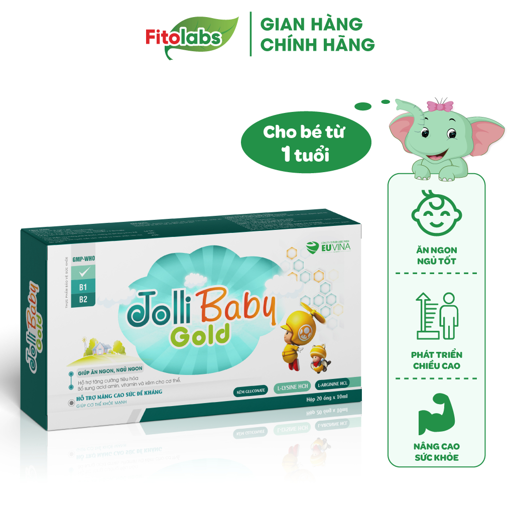 Siro Ăn Ngon Ngủ Tốt Cho Bé Jolli Baby Giúp Ăn Ngon, Ngủ Ngon, Hỗ Trợ Tăng Cường Tiêu Hóa, Nâng Cao Sức Đề Kháng Hộp 20