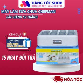 Máy làm sữa chua chính hãng Chefman CM-321, 12 cốc thủy tinh cao cấp, bảo hành 12 tháng