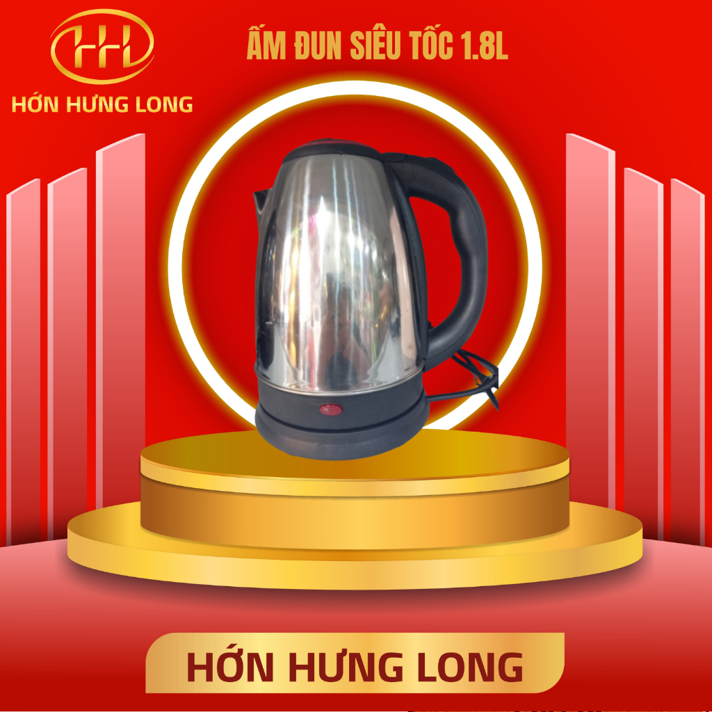 [SIÊU RẺ] ẤM ĐUN SIÊU TỐC , BÌNH ĐUN SIÊU TỐC INOX 1.8 LÍT