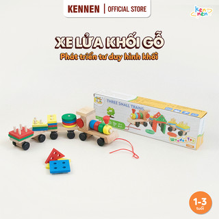 Xe lửa thả hình khối đục lỗ 3D Montessori phát triển tư duy LOẠI ĐẸP