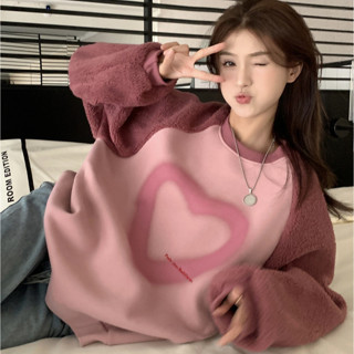 Áo hoodie nỉ nữ không mũ form rộng tay trần bông, hoodie nữ chất nỉ dày dáng rộng Hàn Quốc 8025