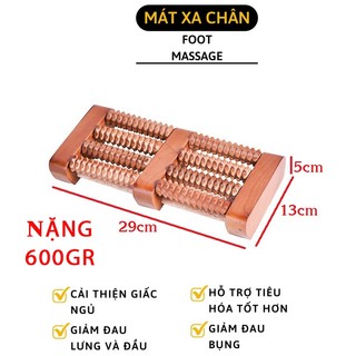 Bàn lăn gỗ massage chân 6 hàng đại
