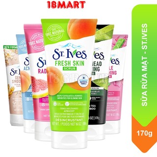 Sữa rửa mặt St.Ives 170g Trà xanh I Cafe & Dừa I Hương Mơ I Bơ&Mật ong I Hoa hồng tẩy tế bào chết