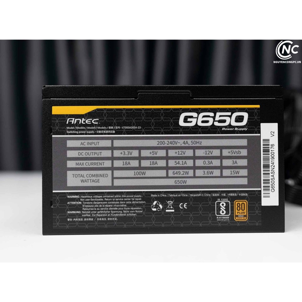[Full VAT] Nguồn ANTEC GOLD Plus G650 | G750 | G850 Semi Modular chuẩn 80 Plus Gold - Hàng chính hãn