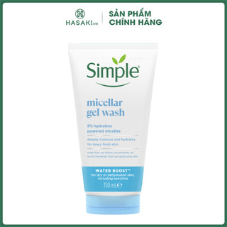 Sữa rửa mặt simple dưỡng ẩm cho da dạng gel 150ml hasaki chính hãng