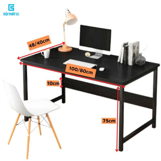 Bàn làm việc, bàn học chân sắt sơn tĩnh điện lắp ráp dễ dàng đầy đủ phụ kiện