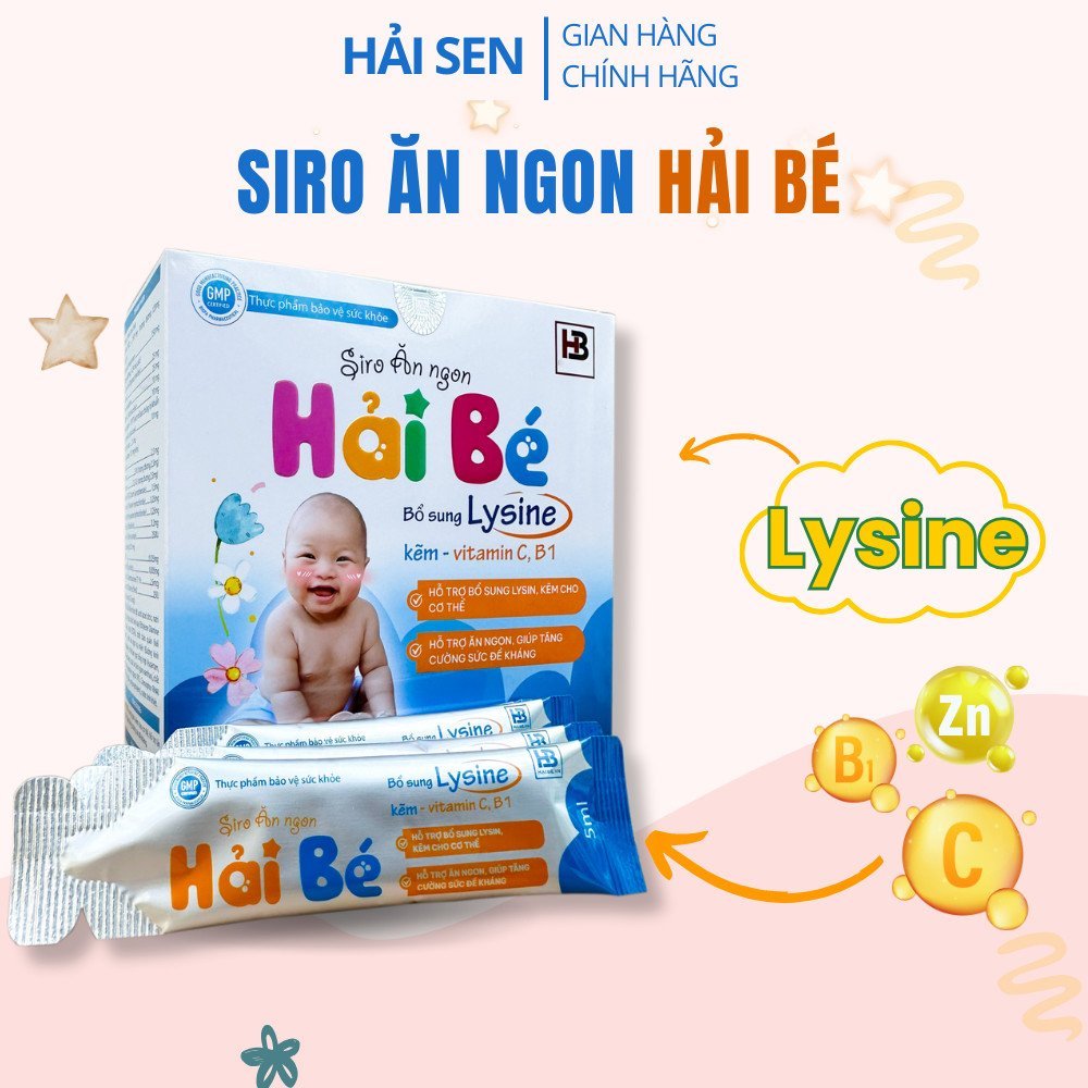 Siro Ăn Ngon Hải Bé - HAIBE.VN - Hộp 30 Gói - Giúp Tăng Sức Đề Kháng, Kích Thích Ăn Ngon, Hấp Thu Tốt