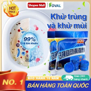 【Bộ 100 viên】OVAL Tẩy Bồn Cầu, Viên thả bồn cầu tẩy sạch, mảng bám khử mùi màu xanh,Nhà Tắm Khử Mùi Hôi Hiệu Quả