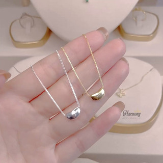 Dây chuyền bạc 925 vòng cổ nữ hình hạt đậu 2 màu may mắn, xinh xắn, basic | HARMONY ACCESSOTIES VC69