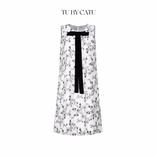 Tubycatu | đầm sát nách ren hoạ tiết nơ đen