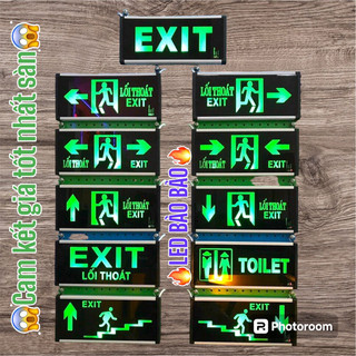 Đèn sự cố khẩn cấp chiếu sáng kết hợp biển chỉ dẫn thoát hiểm, toilet, thoát nạn exit, phòng cháy chữa cháy
