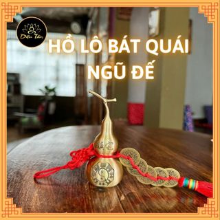 Hồ lô bát quái hồ lô xâu đồng xu ngũ đế phong thủy decor trang trí nhà cửa, xe ô tô chiêu tài lộc trường thọ, xua tà khí