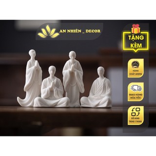 Tượng Gốm Nhà Sư Gốm Sứ Trắng, Trang trí tiểu cảnh, Tượng Gốm An Nhiên