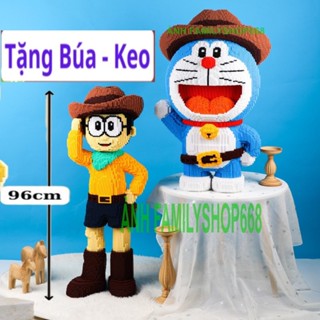 Đồ chơi lắp ráp mô hình doremon cao bồi 82cm nobita cao bồi 96cm 63cm Xếp hình nano 3d nanoblocks cỡ lớn có tặng búa