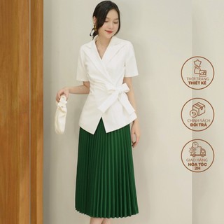 LEILA CLOSET | Chân váy midi thiết kế dập ly nhiều màu