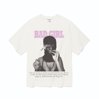 Áo thun local brand cổ tròn Uncle M cotton 100% nam nữ Unisex in lụa trame - Bad Girl Tee