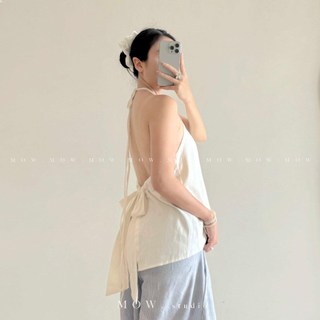 ( Ảnh shop chụp ) Áo yếm linen ( Yen top ) Made by Mow studio