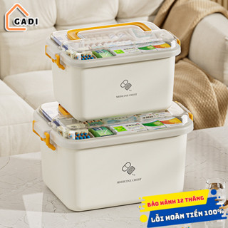  Hộp đựng thuốc sơ cứu GADI hai lớp cỡ lớn có nắp bảo quản tay cầm tiện lợi Hộp nhựa đựng đồ đa năng 