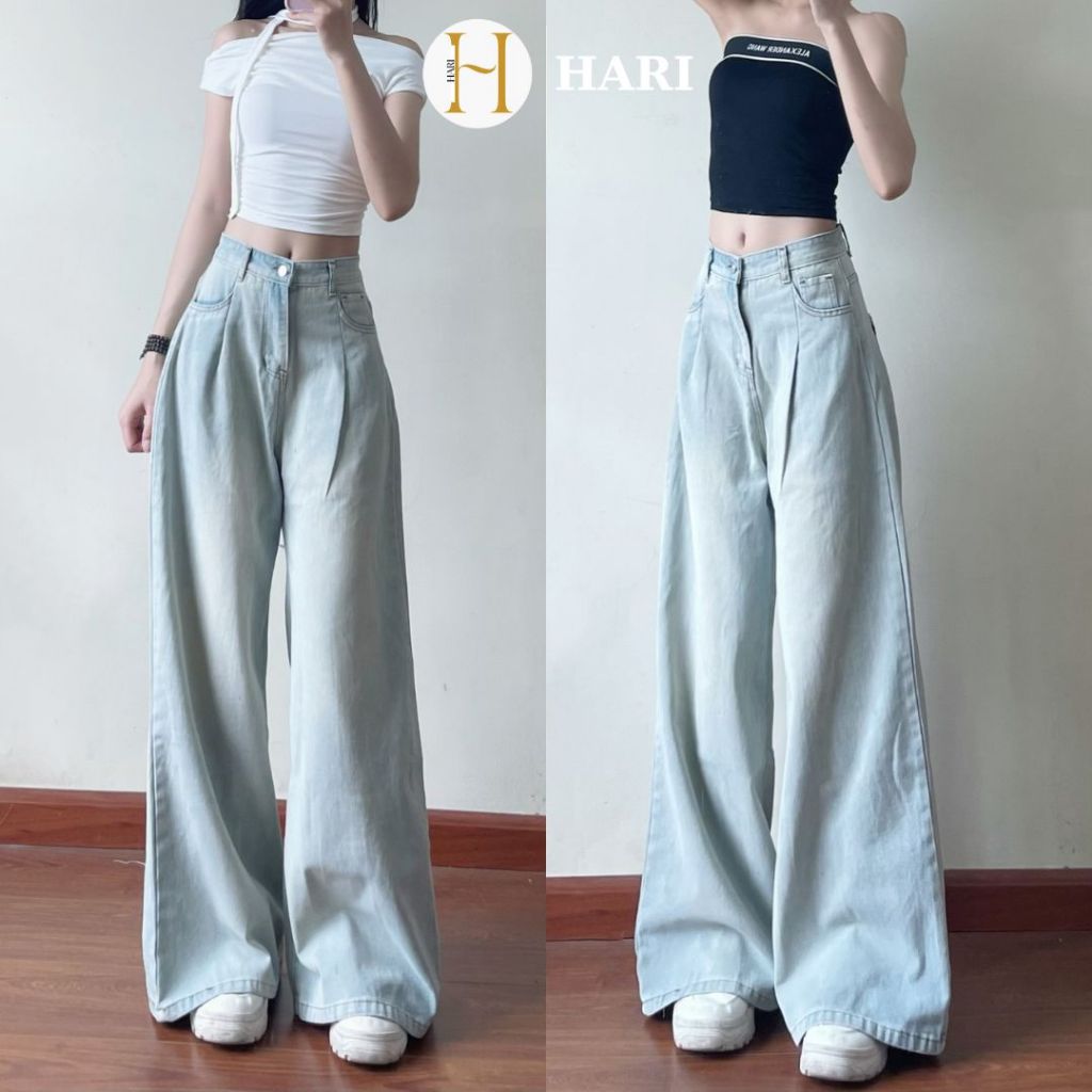 Quần jeans Hari ống rộng suông màu Wash Retro | BigBuy360 - bigbuy360.vn