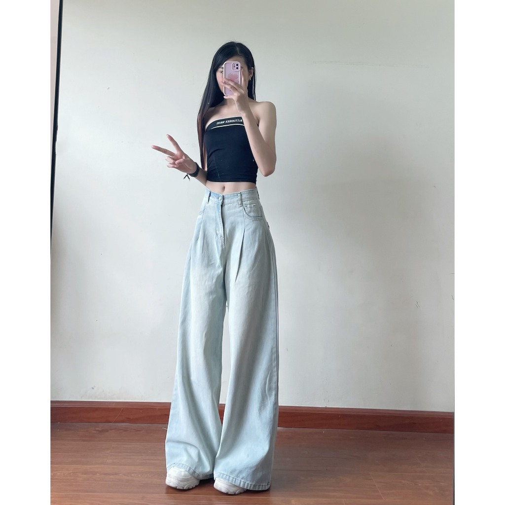 Quần jeans Hari ống rộng suông màu Wash Retro | BigBuy360 - bigbuy360.vn
