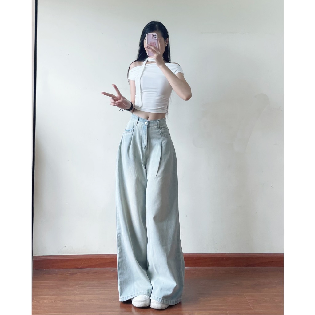 Quần jeans Hari ống rộng suông màu Wash Retro | BigBuy360 - bigbuy360.vn