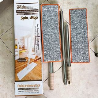 Cây lau nhà ❣️FREE SHIP ❣️ Cây lau nhà tự vắt phẳng thông minh xoay 360 độ - Tặng 1 bông lau