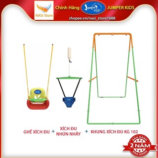 Combo xích đu nhún nhảy tập đi cho bé Jumper Kids JPG102 + ghế xích đu tích hợp bàn ăn dặm