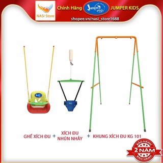 Combo xích đu nhún nhảy tập đi cho bé Jumper Kids JPG101 + ghế xích đu tích hợp bàn ăn dặm