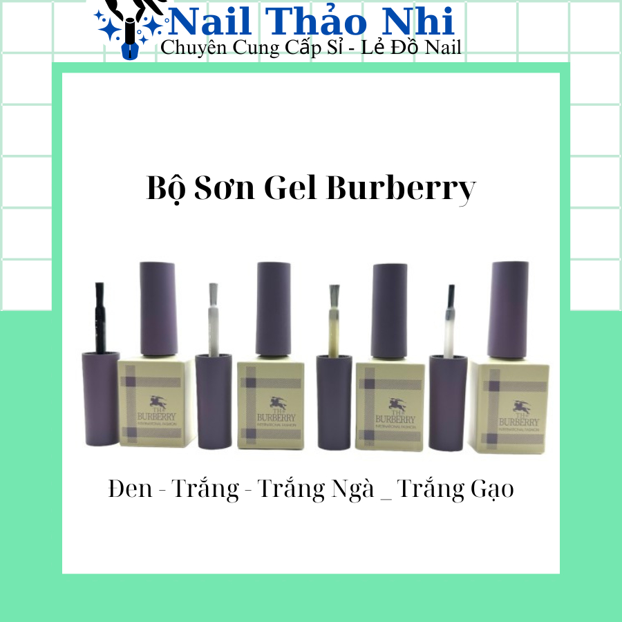  Sơn Gel Burberry Màu Trắng  Đen  Trắng Ngà  Trắng Gạo  Trứng Cút Chai 15ml NAIL THAO NHI 