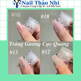 Tráng gương cực quang nail, bột tráng gương hiệu ứng siêu hot trang trí móng nail thao nhi