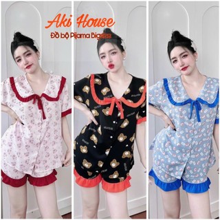 Đồ bộ bigsize đùi lụa mango 50-110kg bộ mặc nhà nữ mềm mát,thoải mái - aki house pijama big size