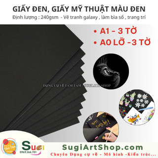 [ TÂM TÂM ] Giấy đen size to A1 / A0 LỠ - 240GSM , Giấy đen khổ to Size A1 /  A0 LỠ  -79X109 Cm