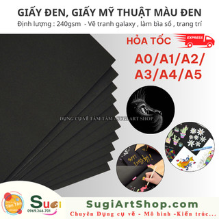 [ HỎA TỐC HCM ] Giấy đen size to - Giấy đen đủ Size A5 / A4 / A3 / A2 / A1